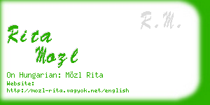 rita mozl business card
